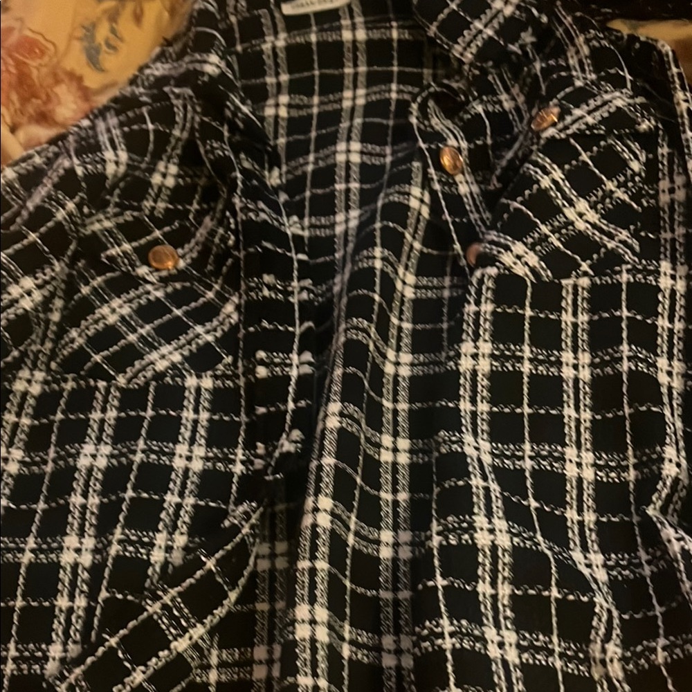 Black and White Plaid Shirt